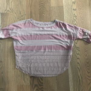 Free People Sheer Lace Trimmed Top